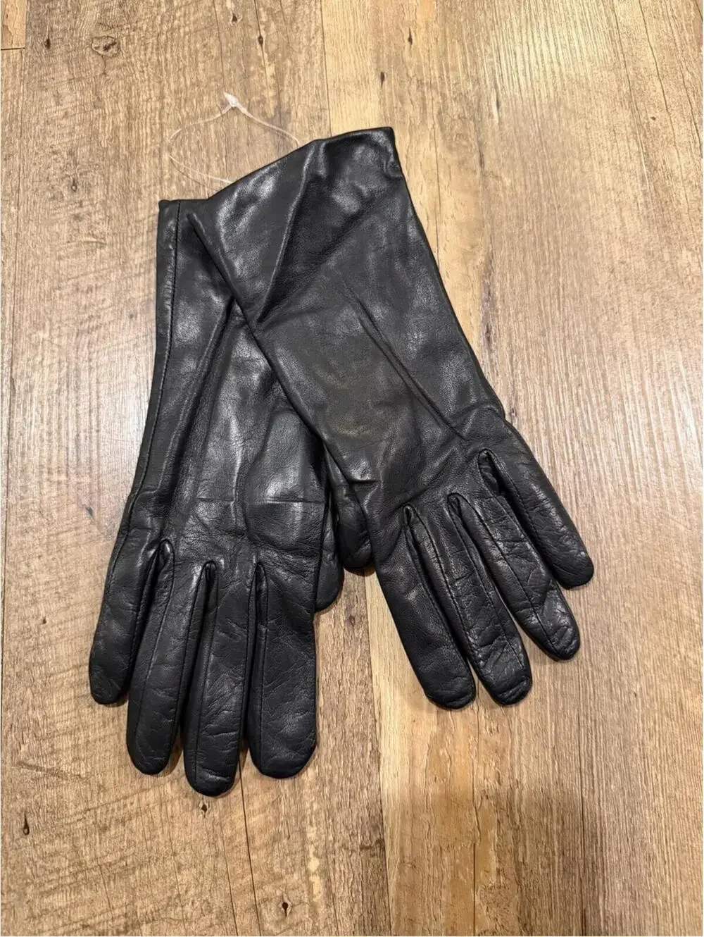 Preston & York Women's Black Leather Gloves - 7.5 Classic Long Cuff